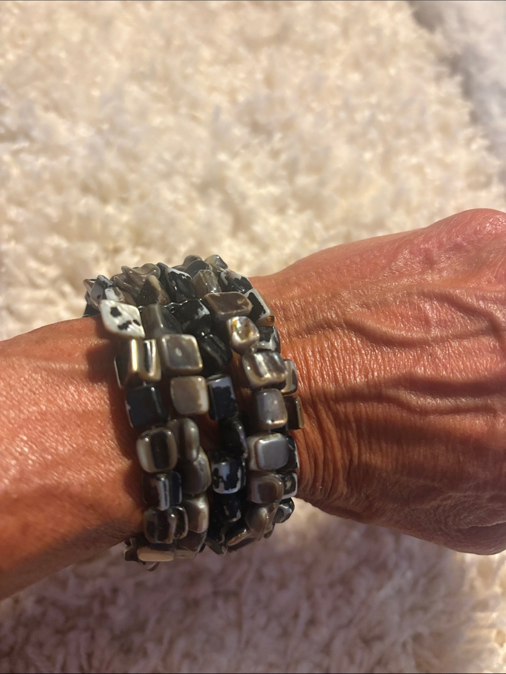 Unbranded Gray Beaded Wrap Bracelet - Multi-Strand Fashion Bracelet
